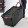 Set of 2 Rolling Storage Bins with Handles, Portable Containers with Latching Lid, Heavy Duty Durable Organizers for Garage, Workshop, Laundry Easy Mobility 40 Gallon Boxes Set of 2 Rolling Storage Bins with Handles, Portable Containers with Latching Lid, Heavy Duty Durable Organizers for Garage, Workshop, Laundry Easy Mobility 40 Gallon Boxes