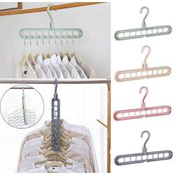 10pcs Random Color Multi-Port Support Circle Clothes Hangers Clothes Drying Racks Multifunction Plastic Scarf Clothes Hanger Storage Rack