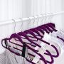 RAYKUNRONG Ultra Thin Hangers Non Slip Velvet 100 Pack, 360 Degree Swivel Hook Space Saving Clothes Hangers with Bonus Accessory Bar (Purple) RAYKUNRONG Ultra Thin Hangers Non Slip Velvet 100 Pack, 360 Degree Swivel Hook Space Saving Clothes Hangers with Bonus Accessory Bar (Purple)