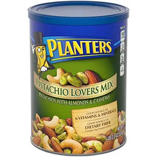 PLANTERS Deluxe Pistachio Mix, 18.5 oz. Resealable Container | Pistachio Lovers Mix: Pistachios, Almonds & Cashews | Mixed Nut Snacks | Kosher PLANTERS Deluxe Pistachio Mix, 18.5 oz. Resealable Container | Pistachio Lovers Mix: Pistachios, Almonds & Cashews | Mixed Nut Snacks | Kosher