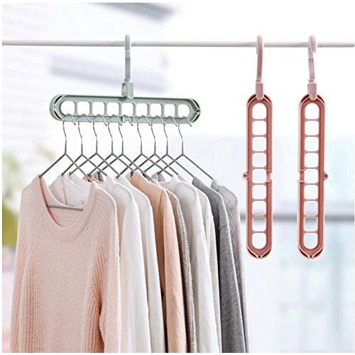 10pcs Non-Slip Plastic Clothes Hanger Storage Rack Holder Wardrobe Closet Organizer Clothing Space Saving Hanging Hooks Random Color