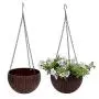 Hanging Flower Pot Balcony Brown Plastic Rattan Design Hanging Bowl Hanging Hanging Pile Bag 2 Planting Basketball-Shaped Hanging Basket Modern Decorative Hanger Hanging Flower Pot Balcony Brown Plastic Rattan Design Hanging Bowl Hanging Hanging Pile Bag 2 Planting Basketball-Shaped Hanging Basket Modern Decorative Hanger