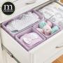 mDesign Soft Stackable Fabric Closet Storage Organizer Holder Boxes - Clear Window, Attached Lid, for Child/Kids Room, Nursery - Polka Dot Print - Set of 12 - Light Purple/White
