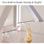 RedSum Retractable Clothes Drying Rack - Easy Installation Wall Mounted or Nail Free Collapsible Clothes Hanger Rack Space Saving Hanging Racks for Laundry Room Organization,Aluminum (Silver)