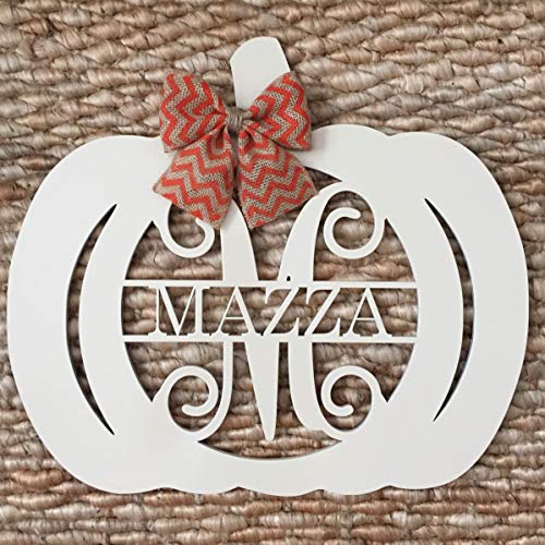 Monogram Pumpkin Door Hanger - Fall Family Door Hanger - Last Name Pumpkin Door Hanger - Pumpkin Wreath - Fall Door Hanger - Autumn Door