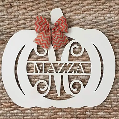Monogram Pumpkin Door Hanger - Fall Family Door Hanger - Last Name Pumpkin Door Hanger - Pumpkin Wreath - Fall Door Hanger - Autumn Door