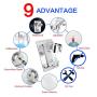 Shower Head Holder, Strong Adhesive Handheld Shower Holder With 2 Hanger Hooks NO Drilling Wall Mount Bathroom Bidet Sprayer Bracket, Waterproof and Adjustable（Alumina）