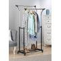 Whitmor Adjustable Double Garment Rack -Rolling Clothes Organizer - Chrome