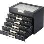 60 Pen Wood Display Case Holder Storage Collector Organizer Boxes 314060