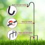 ExcMark Shepherd Hook 32 inch 1/2 inch Thick Use at Weddings, Hanging Solar Lights, Lanterns, Bird Feeders, Metal Hanger Hook (1, Black)