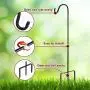 ExcMark Shepherd Hook 32 inch 1/2 inch Thick Use at Weddings, Hanging Solar Lights, Lanterns, Bird Feeders, Metal Hanger Hook (1, Black)