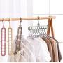10pcs Random Color 9-Hole Support Circle Clothes Hanger Organizer Drying Racks Multifunction Plastic Scarf Clothes Hanger Hangers for Clothes