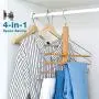 BESTOOL Pants Hangers, Wooden Pant Hangers, Non Slip Wood Hangers Clothes Hangers for Closet Space Saving, Heavy Duty Coat Hanger Huggable Baby Hangers, Dual-use Trouser Hanger