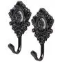 EleCharm 1Pair Curtain Drapery Holdbacks Clothes Hanger Rose Pattern Wall Hooks (Black) EleCharm 1Pair Curtain Drapery Holdbacks Clothes Hanger Rose Pattern Wall Hooks (Black)