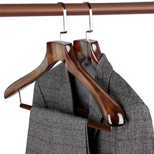 Clothes Hanger Pack Of 10 Heavy Duty Wood Hangers Dresses Suit Coat Pants Jacket Hangers With Extra Wide Shoulder For Closet Multifunctional Hanger Pants Hangers ( Color : Retro , Size : 44.526 )