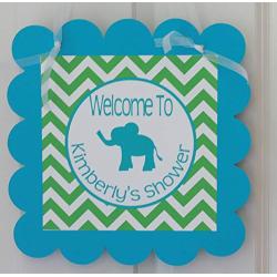 Elephant, Lion, Giraffe, Monkey Zoo Animal Baby Shower Door Sign Hanger - Lots of Colors - Matching Items Available - Favor Tags, Banners, Cupcake Toppers etc.