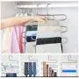 GQQG S-Type Pants Hangers Space Saving Multi Layer Trousers Skirt Hangers Slack Hanger, Magic Hanger Stainless Steel Heavy Duty Closet Clothes Hangers for Hanging Trousers Jeans Scarf Tie Clothes