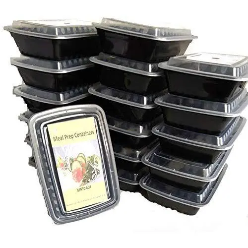 Meal Prep Containers [20 Pack] Single Compartment with Lids, Food Storage Bento Boxes | BPA Free | Stackable | Reusable Lunch Boxes, Microwave/Dishwasher/Freezer Safe, Portion Control (28 oz)