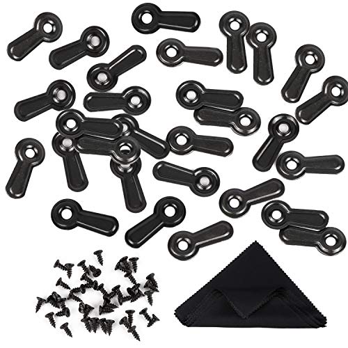 300 Picture Turn Button Fasteners Photo Frame Hardware and 300 Screws for Craft, Hanging, Drawing, Black