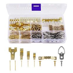 Picture Hangers, Tifanso 230 Pieces Assorted Picture Hanging Kit with Picture Hangers, Hooks, D Ring, Nails, Sawtooth Hangers and Hardware for Frames
