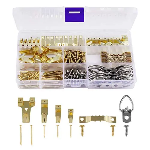 Picture Hangers, Tifanso 230 Pieces Assorted Picture Hanging Kit with Picture Hangers, Hooks, D Ring, Nails, Sawtooth Hangers and Hardware for Frames Picture Hangers, Tifanso 230 Pieces Assorted Picture Hanging Kit with Picture Hangers, Hooks, D Ring, Nails, Sawtooth Hangers and Hardware for Frames