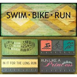 Race Medal Holder/Athletic Medal Hanger - SWIM BIKE RUN. Wood Wall Mounted Medal Organizer. CUSTOMIZATION Available