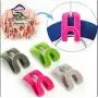 10x Home Mini Flocking Clothes Hanger Conector Hook Closet Organizer Save Space,Gray