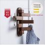 GCFBCL Solid Wood Swivel Coat Hooks Folding Swing Arm 5 Hat Hanger Rail Multi Foldable Arms Towel/Clothes Hanger for Hanging Coat, Belt, Keys, Headset, Etc. in The Home, Kitchen, Bathroom,Walnutcolor