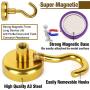 AmHoo Strong Magnetic Hooks Heavy Duty for Indoor Outdoor Kitchen Refrigerator Grill Tools Door Coat Hook Grill Utensils Metal Hanger(Gold,12PCS,12LBS)