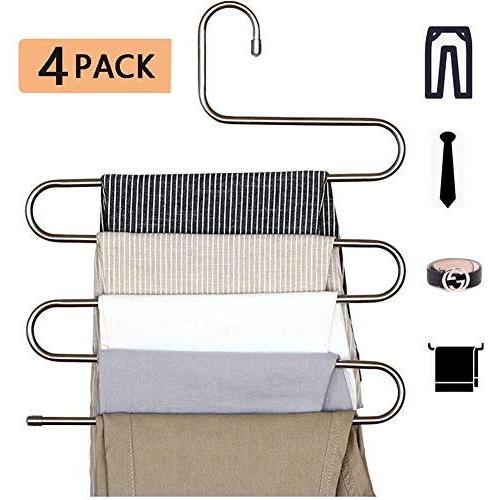 GQQG S-Type Pants Hangers Space Saving Multi Layer Trousers Skirt Hangers Slack Hanger, Magic Hanger Stainless Steel Heavy Duty Closet Clothes Hangers for Hanging Trousers Jeans Scarf Tie Clothes GQQG S-Type Pants Hangers Space Saving Multi Layer Trousers Skirt Hangers Slack Hanger, Magic Hanger Stainless Steel Heavy Duty Closet Clothes Hangers for Hanging Trousers Jeans Scarf Tie Clothes