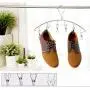 ZYZ 2 Pcs Stainless Steel Arc Laundry Drying Rack Clothes Hanger with 8 Clips for Drying Socks Baby Clothes Cloth Diapers Bras Towel Underwear