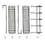 Coat Hook Metal Storage Rack with 2 Baskets & 5 Hooks Over The Door Organizer Decorative for Office, Bathroom, Bedroom