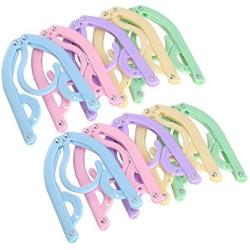 ETSAMOR 10PCS Travel Clothes Hangers Magic Portable Glamorous Plastic Folding Coat Hanger with Anti-slip Grooves for Outdoor Camping Hiking