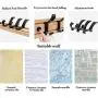 Gorgeous Gorgeous Bamboo Wall Mounted Coat Rack Movable 3 Coat Hooks for Bags Clothes Umbrella in Hallway Bathroom Living Room Bedroom