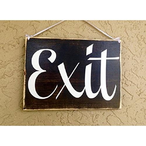 10x8 Exit (Choose Color) Rustic Shabby Chic Wood Sign Custom Wall Door Hanger Handmade Sign