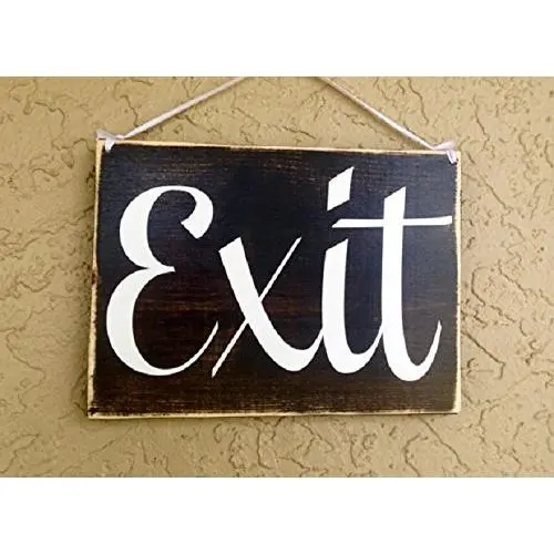 10x8 Exit (Choose Color) Rustic Shabby Chic Wood Sign Custom Wall Door Hanger Handmade Sign