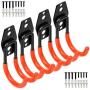 Wall Mount Double Hook,Heavy Duty Steel Garage Storage Utility Hooks with Anti-Slip Coating,Load Capacity 66 LB (4Pack Orange 2.8" Round J Hook)