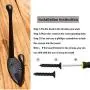12 Pack Wall Coat Hooks Rustic Dual Hooks Heavy Duty Key Hooks for Wall Towel Hook Hanger with Screw Mounted Hooks (Black) 12 Pack Wall Coat Hooks Rustic Dual Hooks Heavy Duty Key Hooks for Wall Towel Hook Hanger with Screw Mounted Hooks (Black)