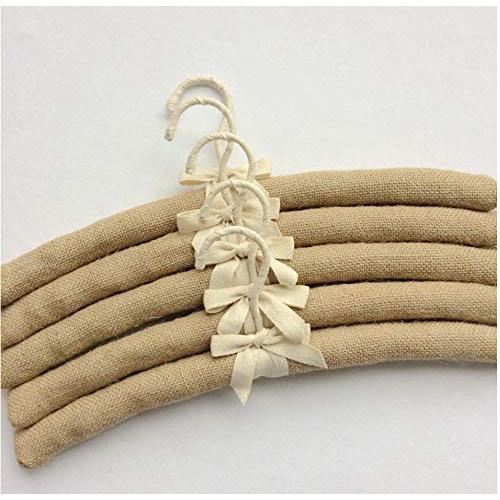 10pcs Anti Slip Jute Padded Clothes Hangers for Women Foam Sweater Thick Padded Coat Hangers for Wedding Gown Closet 38cm