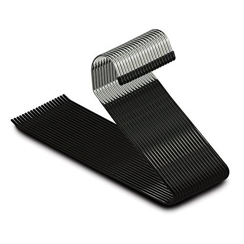 "SPECIAL" -- ELIO Premium 20 Pack Slack Pant Hangers Trousers Jean Hangers, Heavy Duty, Anti-Rust Open Ended Pants Easy Slide Pants Organizers, Non-Slip Chrome and Black Friction "SPECIAL" -- ELIO Premium 20 Pack Slack Pant Hangers Trousers Jean Hangers, Heavy Duty, Anti-Rust Open Ended Pants Easy Slide Pants Organizers, Non-Slip Chrome and Black Friction