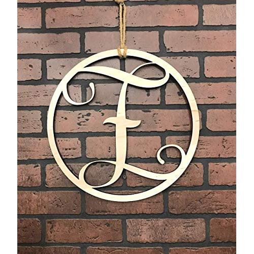 Monogram Door Hanger | Vine Letter Z | Unpainted Natural Wood Finish | Great for Year Round Door Decor