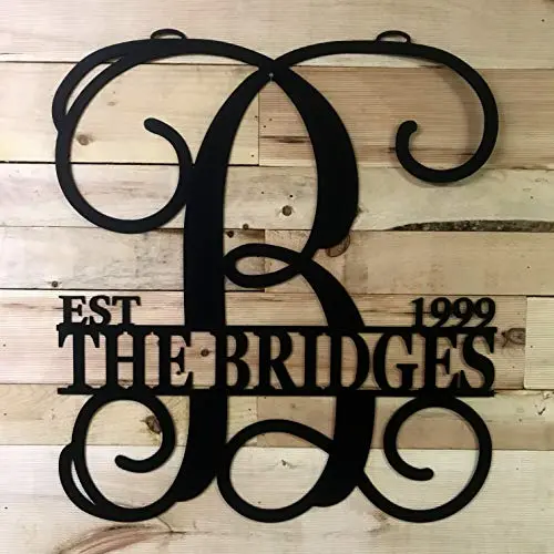 Personalized Metal Monogram Letter, Customized Door Hanger Monogram, Split Letter Monogram