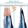 LT Nichalo Space Saving Skirt Hangers with Adjustable Clips, 4-on-1 Durable Metal Pants Hangers with 360 Degree Rotating Chrome Hook, 4 Pack