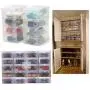 HongHong 10 x Clear Plastic Shoe Storage Transparent Stackable Foldable Tidy Organizer Box HongHong 10 x Clear Plastic Shoe Storage Transparent Stackable Foldable Tidy Organizer Box
