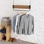 Industrial Black Metal & Wood Garment Rod/Retail Display Clothing Hanger with Adjustable Chain, 29 Inches