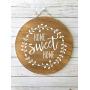 Home Sweet Home Sign, Round Home Decor - Welcome Wood Door Hanger, Porch Decor
