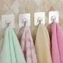 Ouniman 10 PCS Strong Adhesive Wall Hooks,Transparent Seamless Hooks Utility Towel Bath Ceiling Hooks Sticky Hooks Hanger for Clothes Robes Towels Keys Bag Ladles Bathroom Kitchen (Transparent(10pcs))