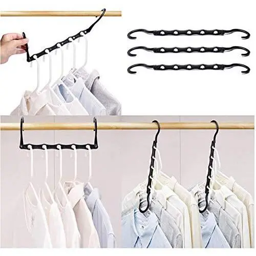 Multifunctional Folding Shirts Coat Clothes Hanger Holders Save Space Non-Slip Clothes Hanger Wardrobe Organizer Magic Hanger 10pcs