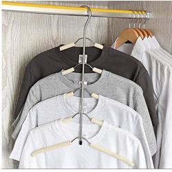 Multilayer Fish Bone Shape Stainless Steel Clothing Storage Racks Clothes Hanger Storage Holder Wardrobe Laundry Drying Rack 2pcs Random Color