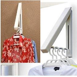 2Pcs Multifunctional Stainless Steel Wall Hanger Retractable Indoor Clothes Hanger Foldable Drying Rack Clothes Rack